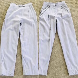 DAILY DEAL! VINTAGE 80s DINO VALIANO Germany Wool and LEATHER Trim DRESS PANTS